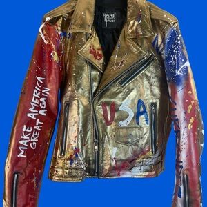 Rare Donald Trump Never Surrender Leather Jacket